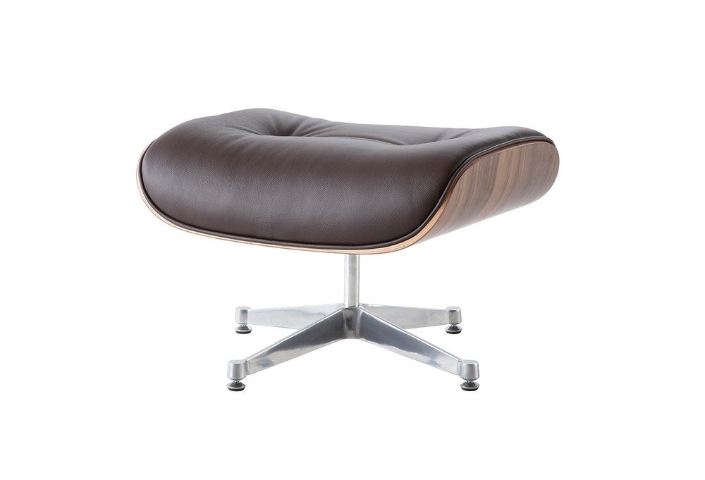 Mid-Century Eames Lounge Chair & Ottoman Replica - Chocolate Brown, Walnut Wood, Chrome Base - Image 8