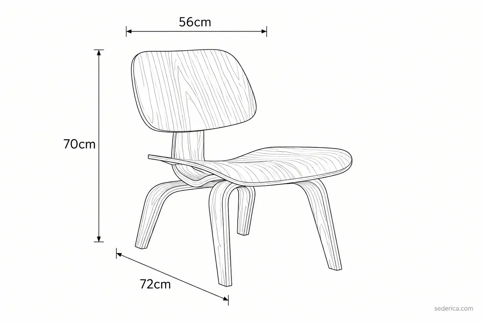 Reproductions Eames LCW Chair Dimensions Replica Graph