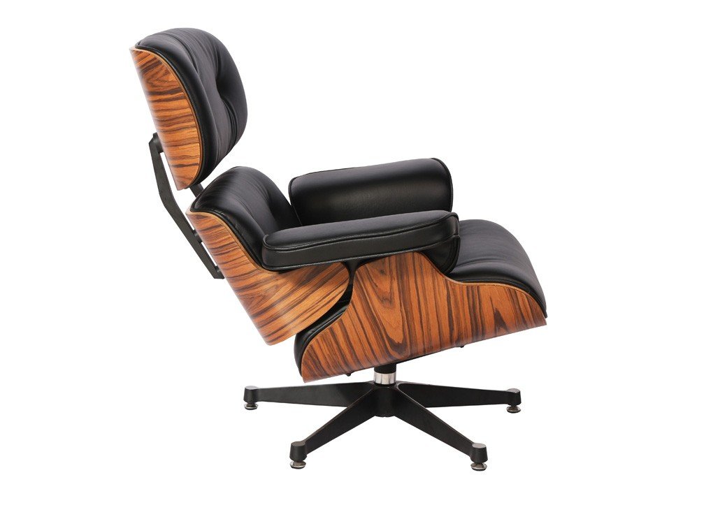 Cast aluminium elephant base of a rosewood Eames lounge chair, the chunky vintage 1956 style foot.