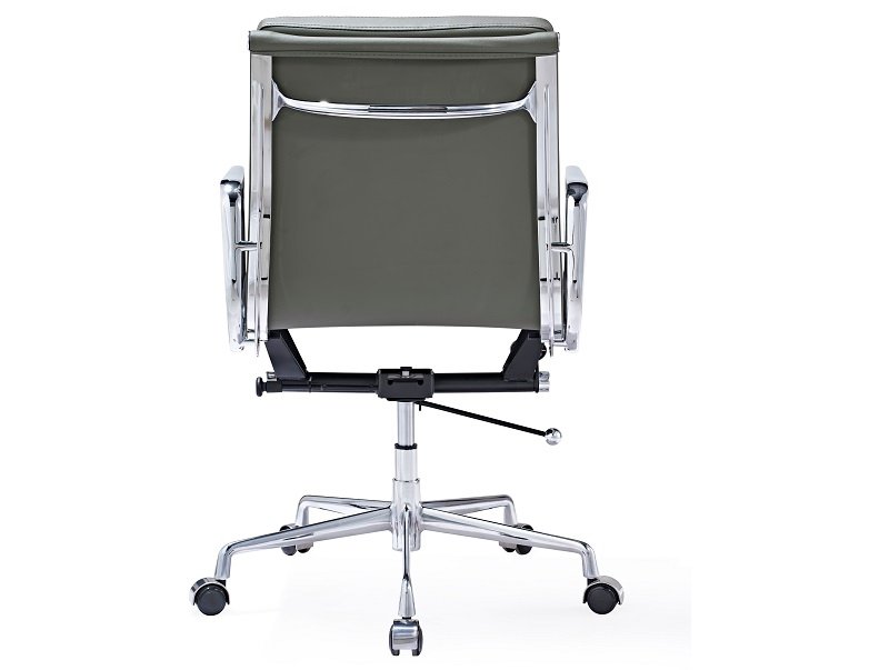 dark grey Eames soft pad low-back office chair,