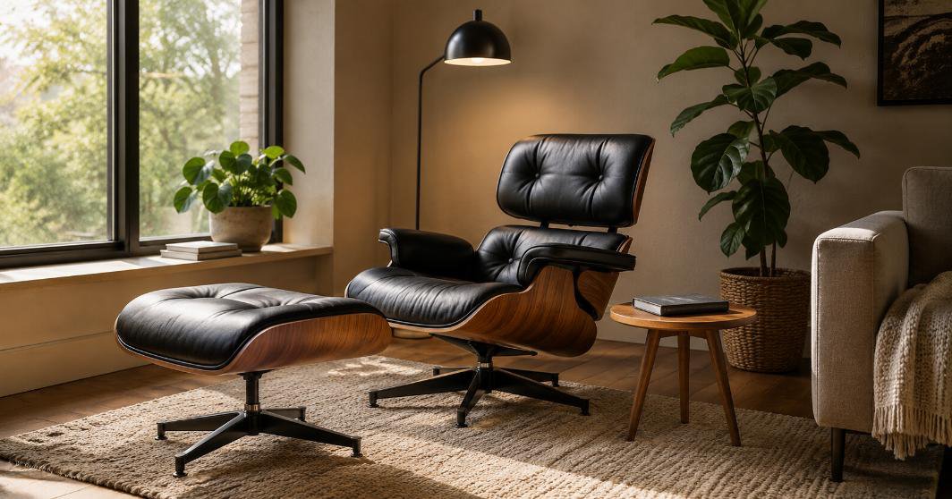 How to style an Eames lounge chair as a window reading nook